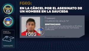 La FGE obtuvo sentencia de cárcel para Mauricio de Jesús “N”, asesino confeso; privó de la vida a un hombre en la comunidad La Sauceda, en la capital La FGE obtuvo sentencia de cárcel para Mauricio de Jesús “N”, asesino confeso; privó de la vida a un hombre en la comunidad La Sauceda, en la capital