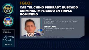 La FGEG captura al “Chino Piedras”, buscado por triple homicidio ocurrido en Las Heras, en Irapuato La FGEG captura al “Chino Piedras”, buscado por triple homicidio ocurrido en Las Heras, en Irapuato