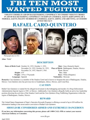 CARO QUINTERO NO SERÁ ENTREGADO A EEUU POR ORDEN DE UN JUEZ CARO QUINTERO NO SERÁ ENTREGADO A EEUU POR ORDEN DE UN JUEZ