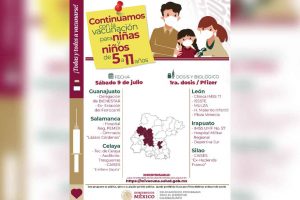 Continúa este sábado la vacunación a menores de 5 a 11 años en Guanajuato Continúa este sábado la vacunación a menores de 5 a 11 años en Guanajuato