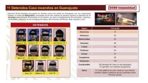 Nueve detenidos y siete armas enajenadas, resultado de los incendios Nueve detenidos y siete armas enajenadas, resultado de los incendios