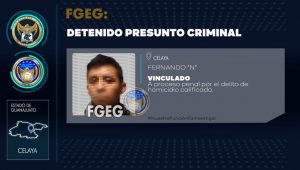 FERNANDO “N” mató a sangre fría a su víctima. Agentes de Investigación Criminal lo capturaron por el crimen registrado en Celaya. FERNANDO “N” mató a sangre fría a su víctima. Agentes de Investigación Criminal lo capturaron por el crimen registrado en Celaya.