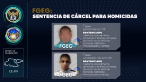 La Fiscalía General del Estado obtuvo sentencia de cárcel para dos sujetos que asesinaron a un hombre en Celaya. La Fiscalía General del Estado obtuvo sentencia de cárcel para dos sujetos que asesinaron a un hombre en Celaya.