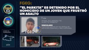 Es detenido ÁNGEL ALEJANDRO “N” alias “El Parkita”, acusado de asesinar a un joven que intervino para frustrar un asalto en León el pasado 10 de septiembre. Es detenido ÁNGEL ALEJANDRO “N” alias “El Parkita”, acusado de asesinar a un joven que intervino para frustrar un asalto en León el pasado 10 de septiembre.
