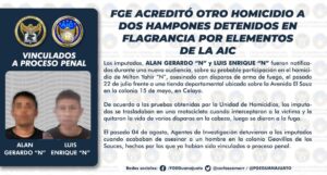 FGE ACREDITÓ OTRO HOMICIDIO A DOS HAMPONES DETENIDOS EN FLAGRANCIA POR ELEMENTOS DE LA AIC FGE ACREDITÓ OTRO HOMICIDIO A DOS HAMPONES DETENIDOS EN FLAGRANCIA POR ELEMENTOS DE LA AIC