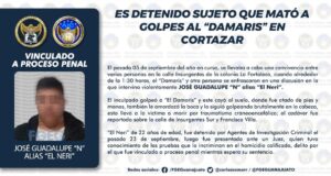ES DETENIDO SUJETO QUE MATÓ A GOLPES AL «DAMARIS» EN CORTAZAR ES DETENIDO SUJETO QUE MATÓ A GOLPES AL «DAMARIS» EN CORTAZAR