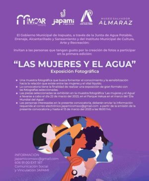 INVITAN A PARTICIPAR EN CONVOCATORIA “LAS MUJERES Y EL AGUA” INVITAN A PARTICIPAR EN CONVOCATORIA “LAS MUJERES Y EL AGUA”