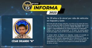 Va 10 años a la cárcel por robo de vehículos en Irapuato y León Va 10 años a la cárcel por robo de vehículos en Irapuato y León