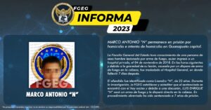 MARCO ANTONIO “N” permanece en prisión por homicidio e intento de homicidio en Guanajuato capital MARCO ANTONIO “N” permanece en prisión por homicidio e intento de homicidio en Guanajuato capital