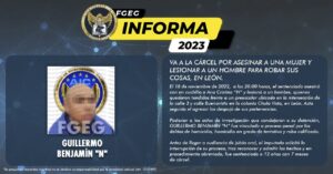 VA A LA CÁRCEL POR ASESINAR A UNA MUJER Y LESIONAR A UN HOMBRE PARA ROBAR SUS COSAS, EN LEÓN. VA A LA CÁRCEL POR ASESINAR A UNA MUJER Y LESIONAR A UN HOMBRE PARA ROBAR SUS COSAS, EN LEÓN.