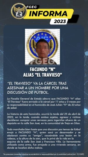 “EL TRAVIESO” VA LA CÁRCEL TRAS ASESINAR A UN HOMBRE POR UNA DISCUSIÓN DE FÚTBOL “EL TRAVIESO” VA LA CÁRCEL TRAS ASESINAR A UN HOMBRE POR UNA DISCUSIÓN DE FÚTBOL