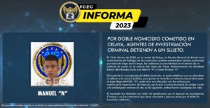 POR DOBLE HOMICIDIO COMETIDO EN CELAYA, AGENTES DE INVESTIGACIÓN CRIMINAL DETIENEN A UN SUJETO POR DOBLE HOMICIDIO COMETIDO EN CELAYA, AGENTES DE INVESTIGACIÓN CRIMINAL DETIENEN A UN SUJETO