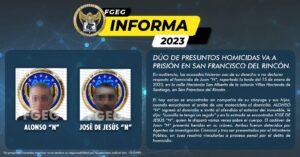 DÚO DE PRESUNTOS HOMICIDAS VA A PRISIÓN EN SAN FRANCISCO DEL RINCÓN DÚO DE PRESUNTOS HOMICIDAS VA A PRISIÓN EN SAN FRANCISCO DEL RINCÓN