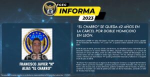 “EL CHARRO” SE QUEDA 42 AÑOS EN LA CÁRCEL POR DOBLE HOMICIDIO EN LEÓN “EL CHARRO” SE QUEDA 42 AÑOS EN LA CÁRCEL POR DOBLE HOMICIDIO EN LEÓN