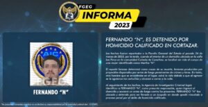 FERNANDO “N”, ES DETENIDO POR HOMICIDIO CALIFICADO EN CORTAZAR FERNANDO “N”, ES DETENIDO POR HOMICIDIO CALIFICADO EN CORTAZAR