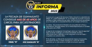 LA FISCALÍA DE GUANAJUATO CONSIGUE MÁS DE 60 AÑOS DE CÁRCEL PARA SECUESTRADORES LA FISCALÍA DE GUANAJUATO CONSIGUE MÁS DE 60 AÑOS DE CÁRCEL PARA SECUESTRADORES