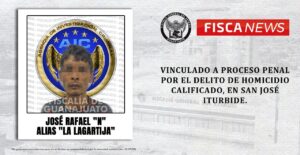 JOSÉ RAFAEL “N”, alias «El Lagartija», es vinculado a proceso por el delito de homicidio calificado, en San José Iturbide. JOSÉ RAFAEL “N”, alias «El Lagartija», es vinculado a proceso por el delito de homicidio calificado, en San José Iturbide.