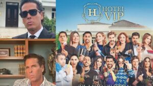 Gomita se sube a las piernas de Palazuelos en el estreno de «El Hotel VIP» Gomita se sube a las piernas de Palazuelos en el estreno de «El Hotel VIP»