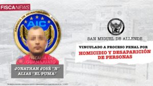 LA FISCALÍA DE GUANAJUATO OBTIENE PRISIÓN PARA “EL PUMA” POR HOMICIDIO Y DESAPARICIÓN DE PERSONAS, EN SAN MIGUEL DE ALLENDE LA FISCALÍA DE GUANAJUATO OBTIENE PRISIÓN PARA “EL PUMA” POR HOMICIDIO Y DESAPARICIÓN DE PERSONAS, EN SAN MIGUEL DE ALLENDE