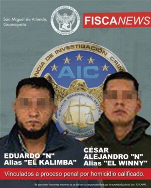 “EL KALIMBA” Y “EL WINNY” SE QUEDAN EN PRISIÓN POR EL HOMICIDIO DE UN HOMBRE EN SAN MIGUEL DE ALLENDE “EL KALIMBA” Y “EL WINNY” SE QUEDAN EN PRISIÓN POR EL HOMICIDIO DE UN HOMBRE EN SAN MIGUEL DE ALLENDE