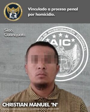 CHRISTIAN MANUEL “N” es vinculado a proceso penal por homicidio en Silao. CHRISTIAN MANUEL “N” es vinculado a proceso penal por homicidio en Silao.