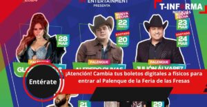 ¡Atención! Cambia tus boletos digitales a físicos para entrar al Palenque de la Feria de las Fresas ¡Atención! Cambia tus boletos digitales a físicos para entrar al Palenque de la Feria de las Fresas
