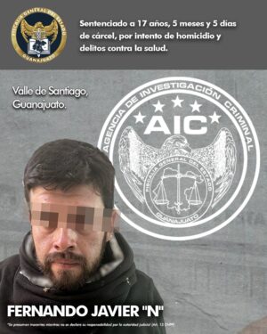 Sentenciado por intento de homicidio y delitos contra la salud en Valle de Santiago. Sentenciado por intento de homicidio y delitos contra la salud en Valle de Santiago.