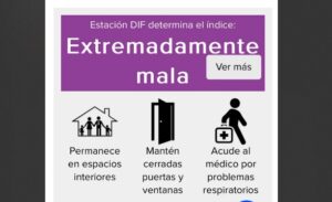 DE EXTREMADAMENTE MALA A MUY MALA ES LA CALIDAD DEL AIRE EN LA ESTACIÓN DIF DE EXTREMADAMENTE MALA A MUY MALA ES LA CALIDAD DEL AIRE EN LA ESTACIÓN DIF