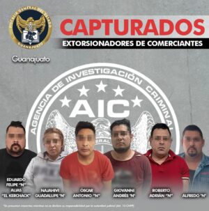 Captura Fiscalía a seis extorsionadores de comerciantes Captura Fiscalía a seis extorsionadores de comerciantes