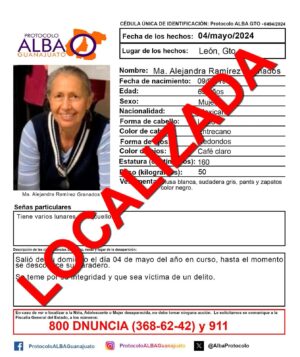 Localizan a Alejandra Ramírez mujer desaparecida en León Localizan a Alejandra Ramírez mujer desaparecida en León