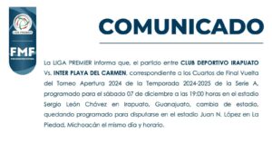 Irapuato vs Inter Playa del Carmen cambia de Sede Irapuato vs Inter Playa del Carmen cambia de Sede