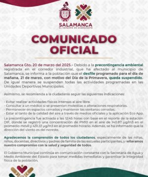 SUSPENDEN DESFILE DE LA PRIMAVERA POR CONTINGENCIA AMBIENTAL SUSPENDEN DESFILE DE LA PRIMAVERA POR CONTINGENCIA AMBIENTAL