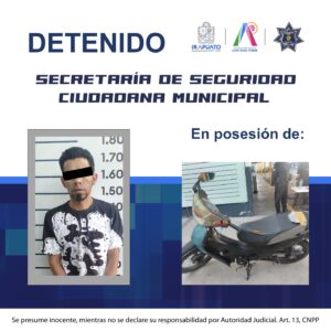 POLICÍA MUNICIPAL DE IRAPUATO DETIENE A SUJETO CON AMPLIO HISTORIAL DELICTIVO POLICÍA MUNICIPAL DE IRAPUATO DETIENE A SUJETO CON AMPLIO HISTORIAL DELICTIVO