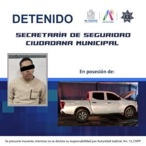 Policía de Irapuato asegura camioneta robada; detenido tenía antecedentes por delitos federales Policía de Irapuato asegura camioneta robada; detenido tenía antecedentes por delitos federales