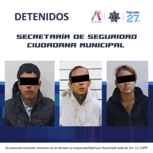 Caen cuatro por extorsión en el centro de Irapuato; entre ellos una mujer y un menor Caen cuatro por extorsión en el centro de Irapuato; entre ellos una mujer y un menor