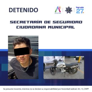 Detienen en Irapuato a presunto implicado en intento de robo en Las Misiones Detienen en Irapuato a presunto implicado en intento de robo en Las Misiones