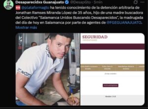 Denuncian retraso en notificación tras detención de hijo de buscadora en Salamanca Denuncian retraso en notificación tras detención de hijo de buscadora en Salamanca