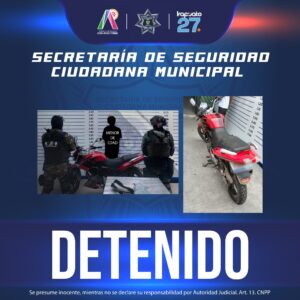 Detectan en Irapuato motocicleta robada y aseguran a adolescente de 16 años Detectan en Irapuato motocicleta robada y aseguran a adolescente de 16 años